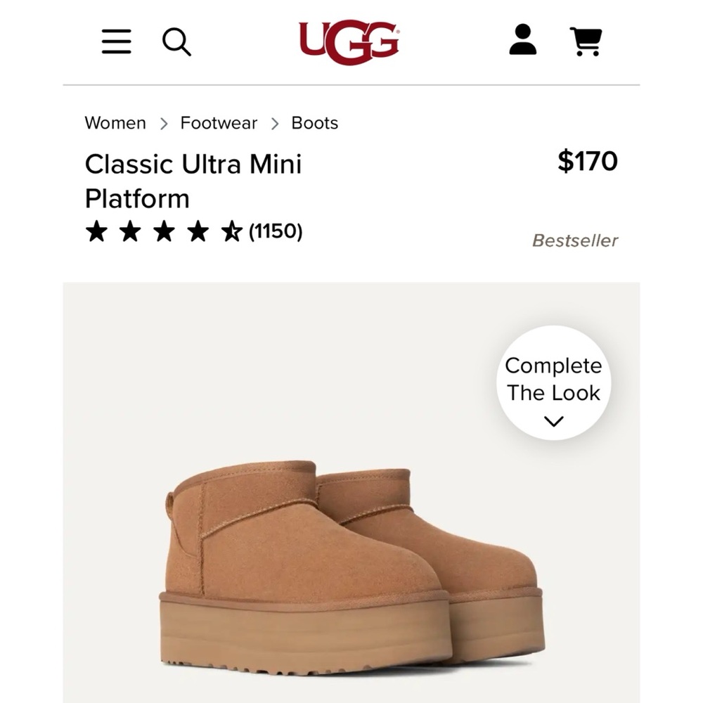 UGG Classic Ultra Mini Platform Boots in Chestnut